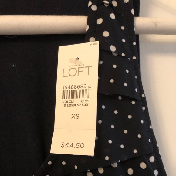 Loft top - XS- NWT - Navy blue and white - Picture 3 of 6